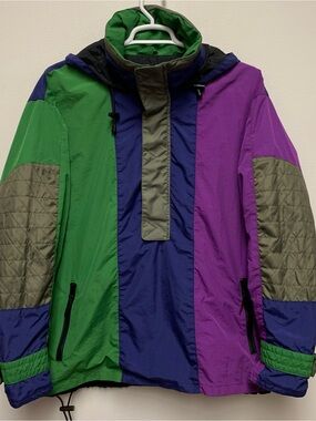 Vintage Mountain Goat Ski Snowboard Jacket Pullover Anorak Size Large Retro 80s